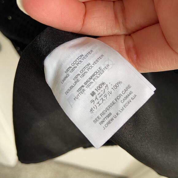 J. Crew Black Eyelet A line Dress Women's size 2 - Picture 4 of 10